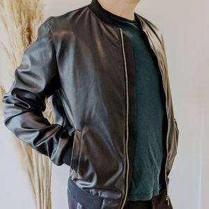 Zara Man Faux Leather Bomber